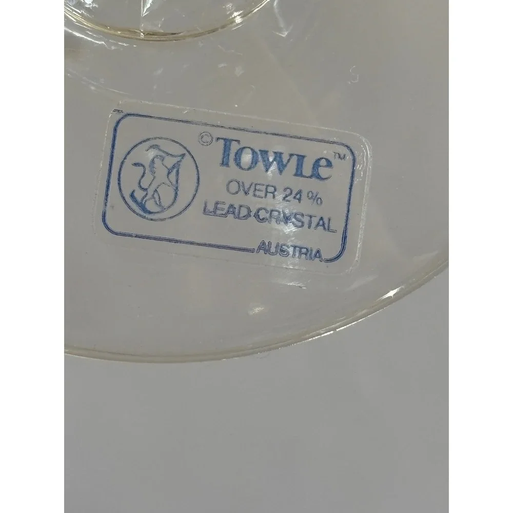 Towle Lead Crystal Martini Glass 7.5 Inch Clear Stemware Austria Faceted Stem‎